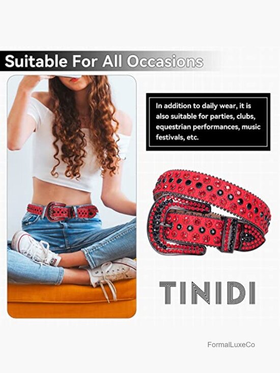Western Bling Rhinestone Studded Belt for Women Men Crystal Diamond Leather Belt main image 5
